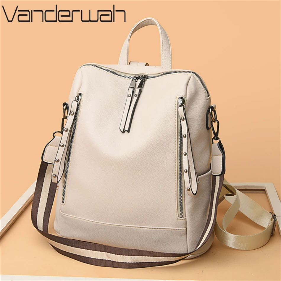 Brand Luxury Backpacks Soft Le - School Backpack Teen review and price