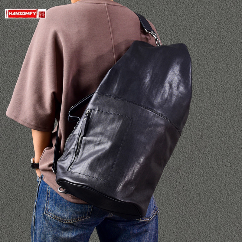 2025 New Large Capacity Genuin - Leather Backpack Vintage review and price