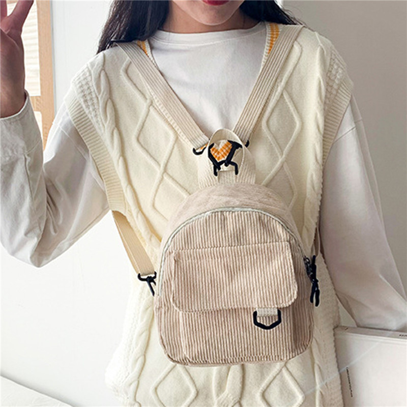 Solid Color Mini Backpack Cord - Fashion Backpack Women review and price