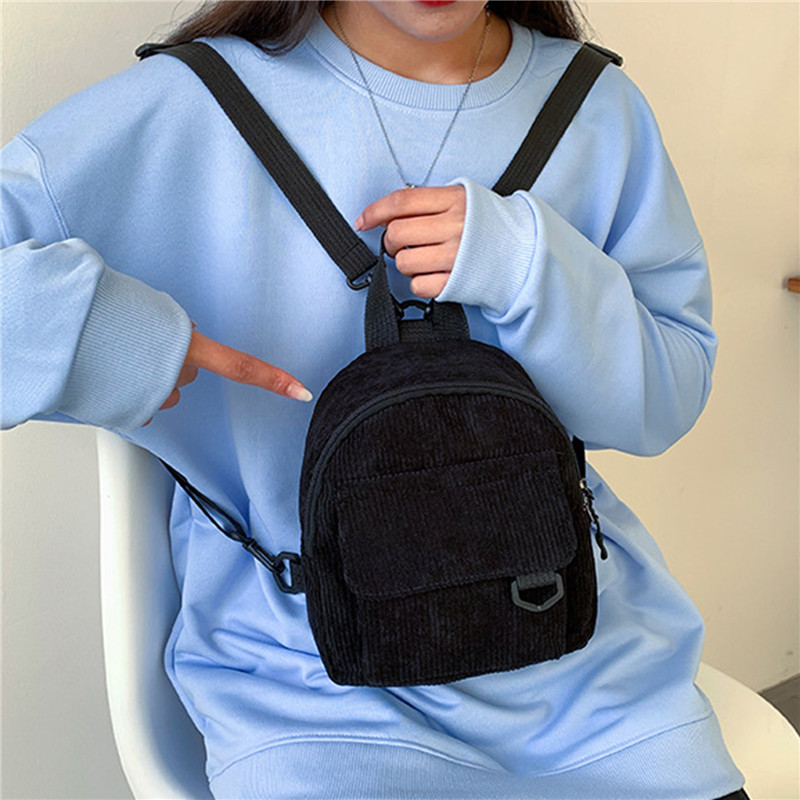 Solid Color Mini Backpack Cord - Fashion Backpack Women review and price