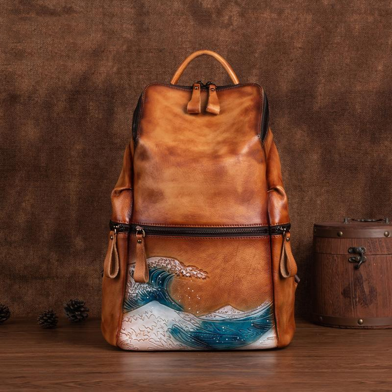 Genuine Real Soft Leather Wome - Leather Backpack Vintage review and price